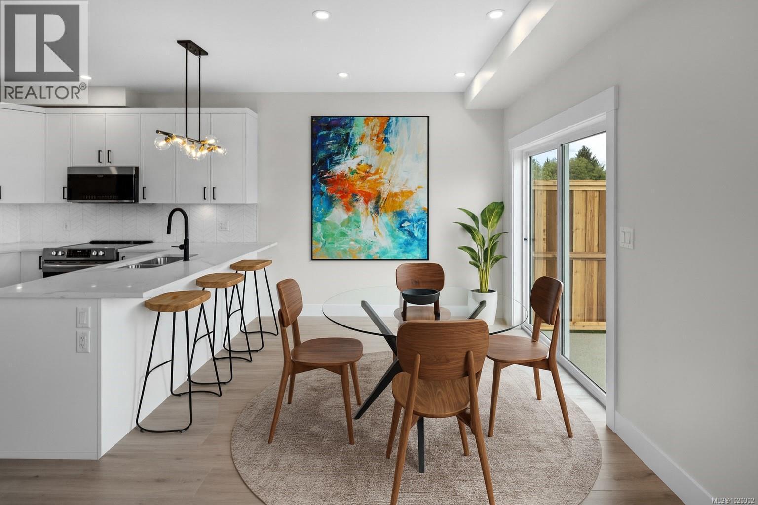 Dining space featuring light wood-type flooring and recessed lighting - A 6521 Noblewood Pl, Sooke, BC - Indoor