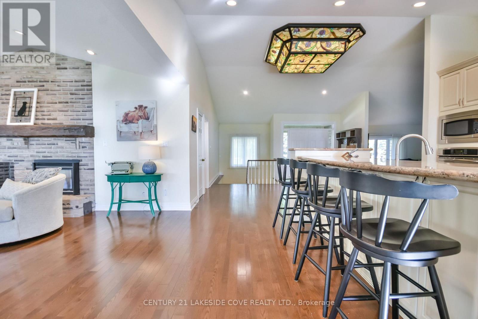 96 Bayshore Drive, Ramara, ON - Indoor With Fireplace