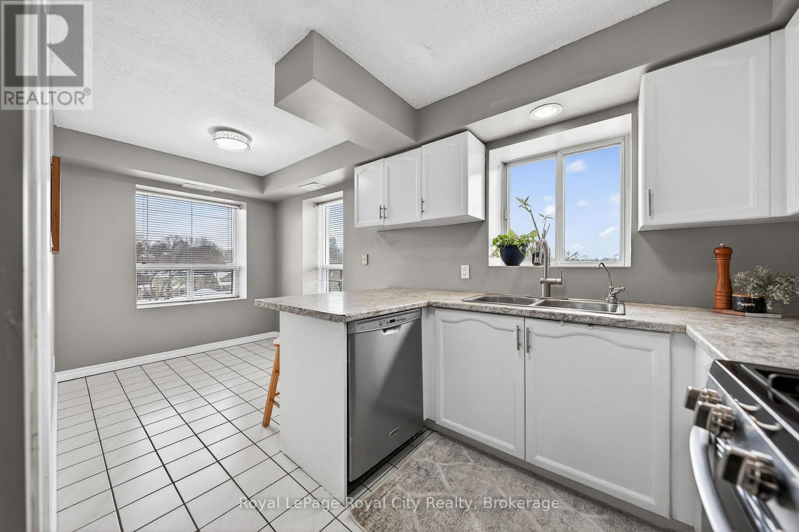 701 - 281 Bristol Street, Guelph (Junction/Onward Willow), ON - Indoor Photo Showing Kitchen With Double Sink