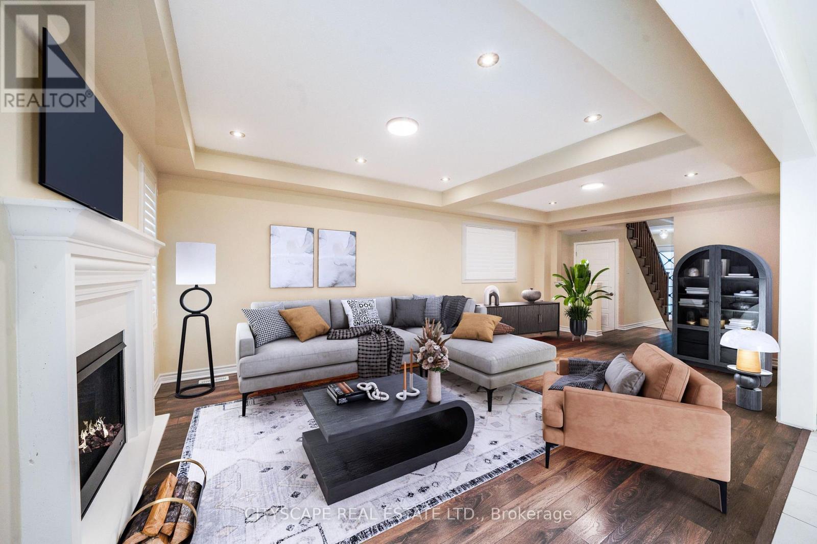 296 Jean Landing, Milton, ON - Indoor Photo Showing Living Room With Fireplace