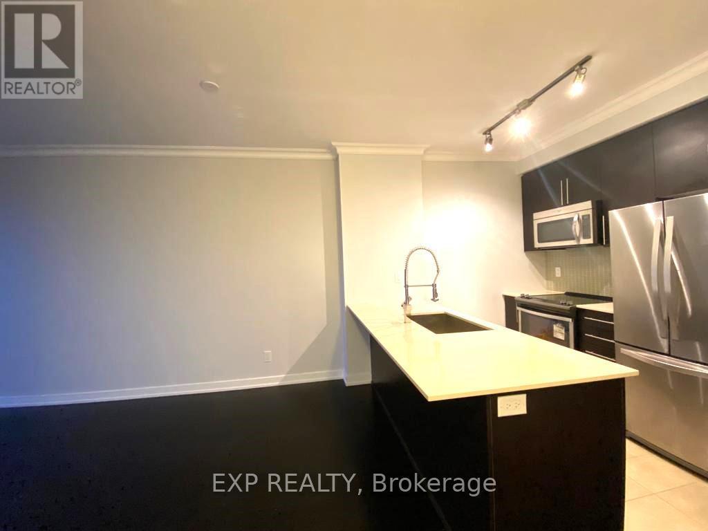 3203 - 4011 Brickstone Mews, Mississauga, ON - Indoor Photo Showing Kitchen With Stainless Steel Kitchen With Double Sink