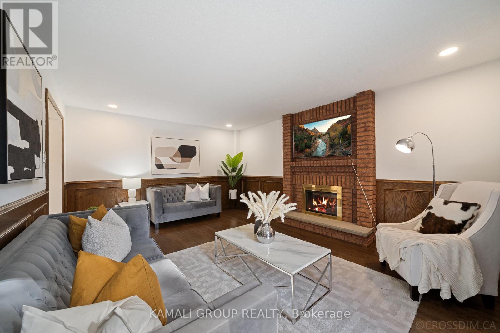 287 Dunview Avenue, Toronto, ON - Indoor Photo Showing Living Room With Fireplace