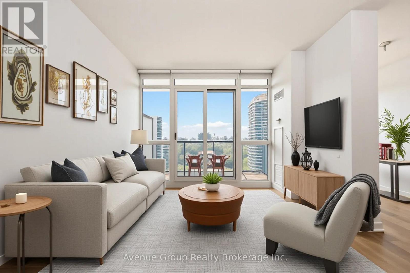 2917 - 121 Mcmahon Drive, Toronto, ON - Indoor Photo Showing Living Room