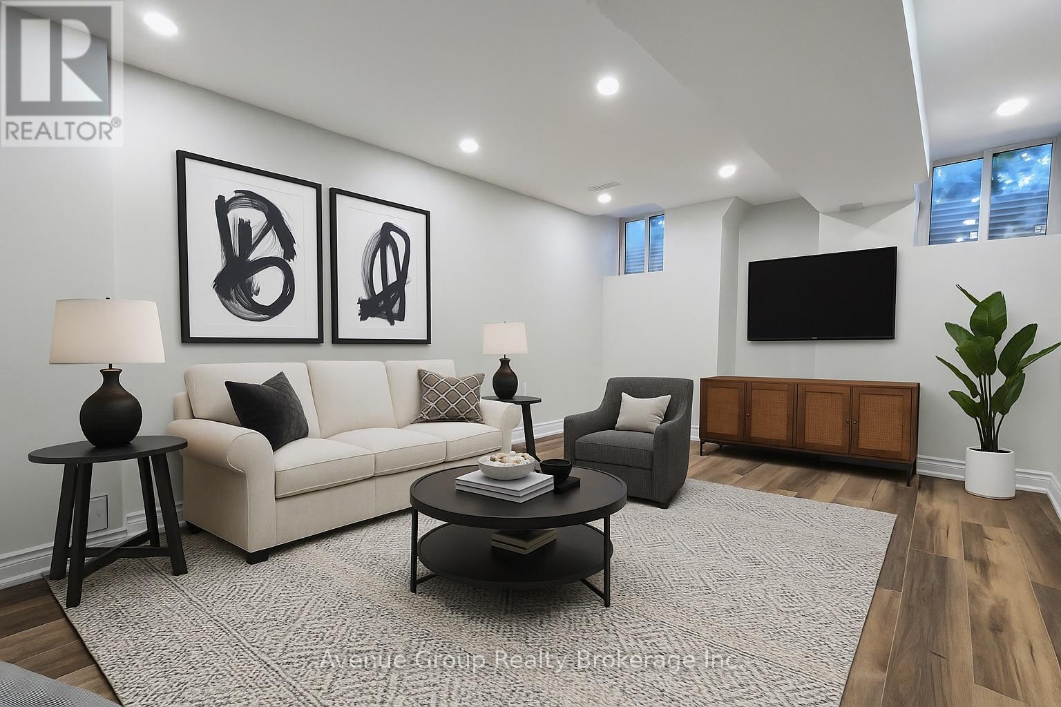 Living Room - Virtually Staged - Lower - 38 Vipond Road, Whitby, ON - Indoor