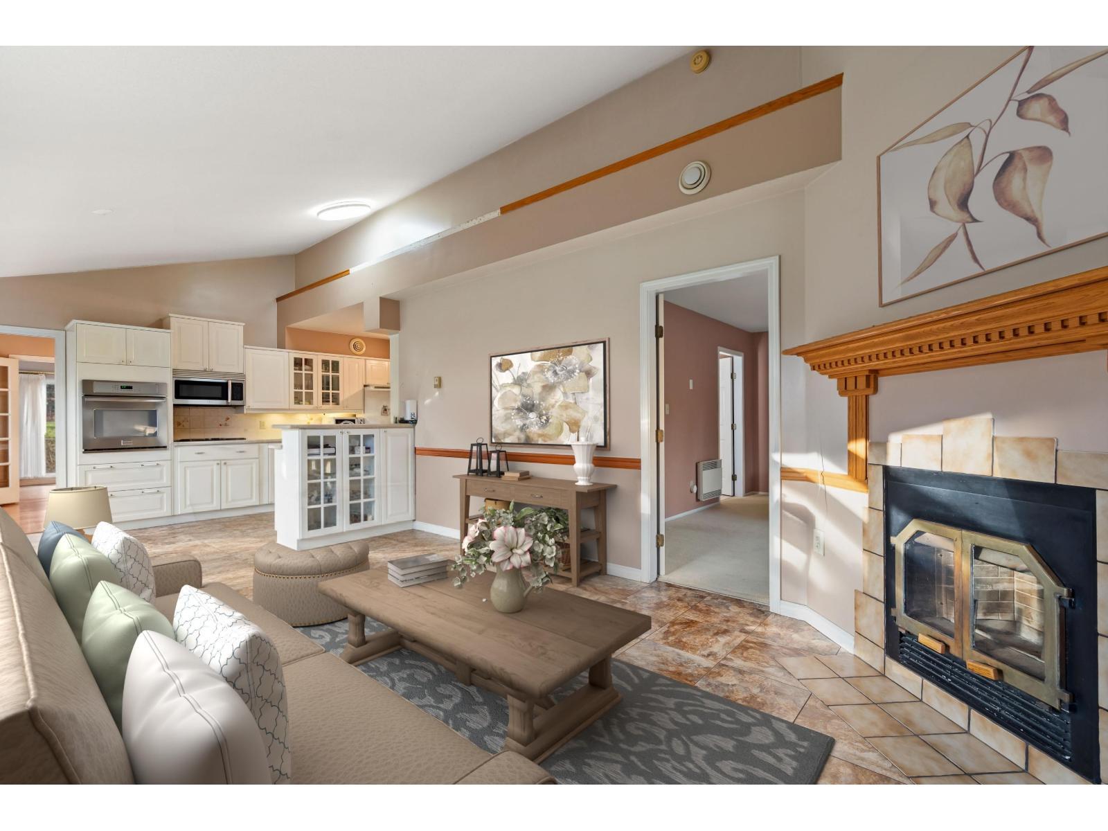 8058 Glover Road, Langley, BC - Indoor Photo Showing Living Room With Fireplace