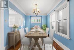Virtually staged dining room -