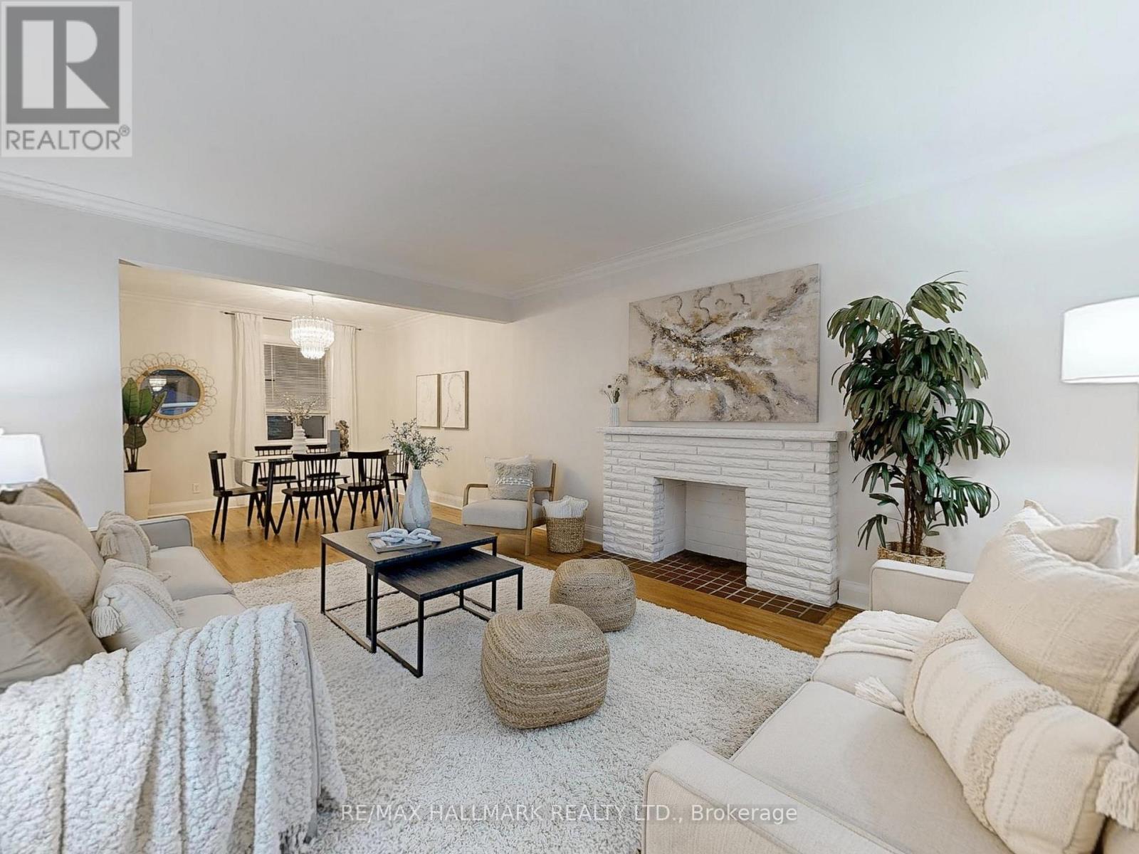 1 Andrew Avenue, Toronto, ON - Indoor Photo Showing Living Room With Fireplace