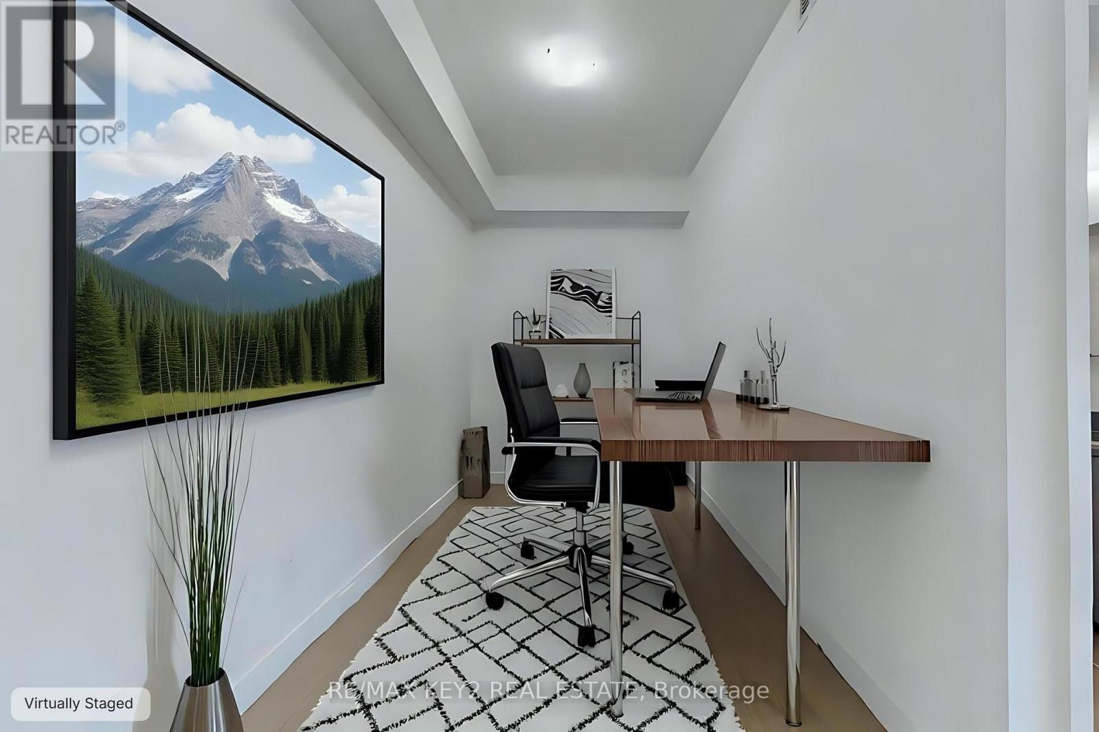 Virtually Staged Den - 1901 - 2033 Kennedy Road, Toronto, ON - Indoor Photo Showing Office