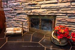 gorgeous stone fireplace -