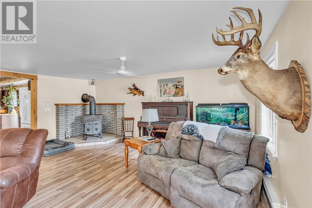 17 Campbell Street, Little Current, ON - Indoor Photo Showing Living Room With Fireplace