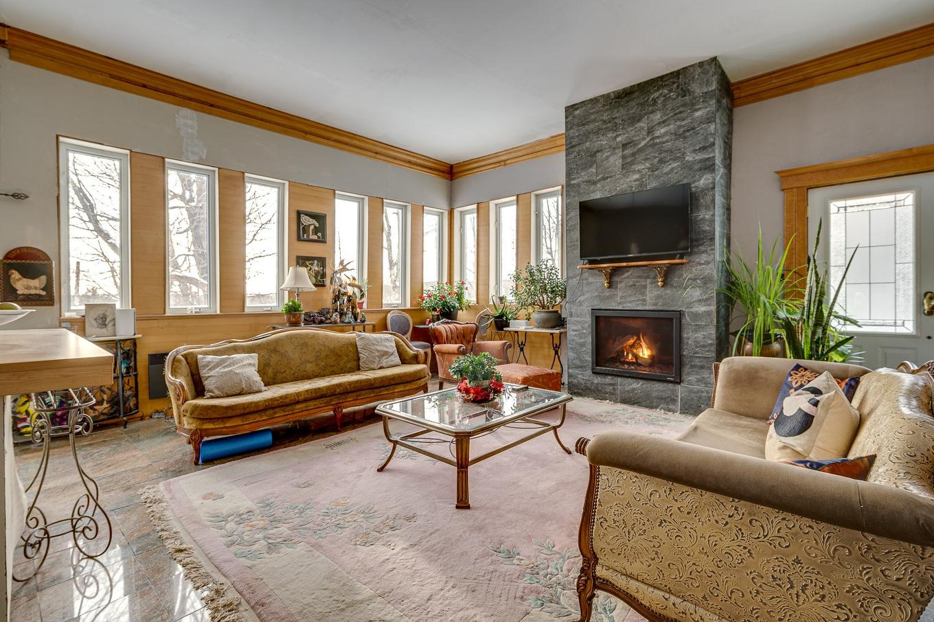 Living room - 4257 Rue Du Haut-Bois, Morin-Heights, QC - Indoor Photo Showing Living Room With Fireplace