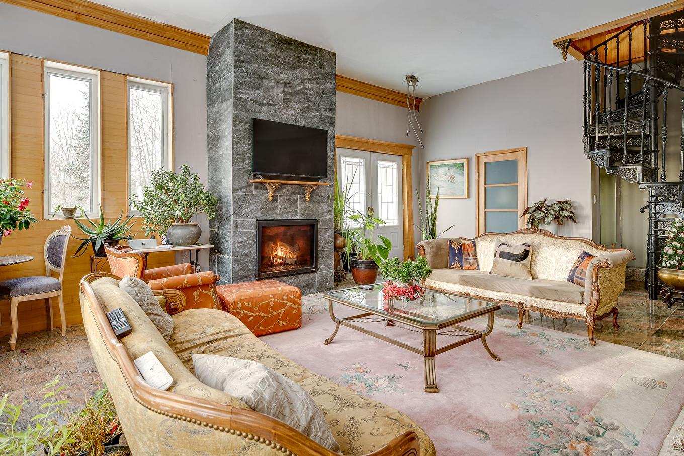 Living room - 4257 Rue Du Haut-Bois, Morin-Heights, QC - Indoor Photo Showing Living Room With Fireplace