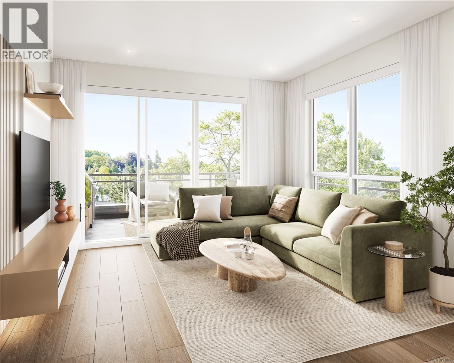 *Image is a rendering and may vary from finished project - 212 3226 Shelbourne St, Saanich, BC - Indoor Photo Showing Living Room