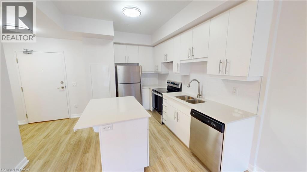 251 Northfield Drive E Unit# 410, Waterloo, ON - Indoor Photo Showing Kitchen With Stainless Steel Kitchen With Double Sink With Upgraded Kitchen