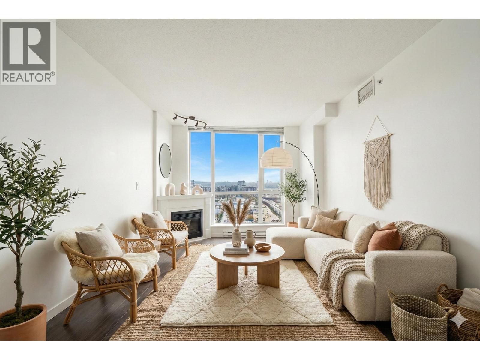 2102 188 E Esplanade Street, North Vancouver, BC - Indoor Photo Showing Living Room With Fireplace