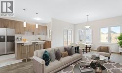 Living area featuring light wood finished floors and baseboards -