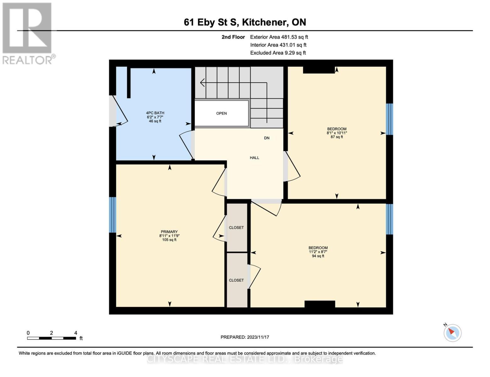 Floor Plan - Second Floor - B - 61 Eby Street S, Kitchener, ON - Other