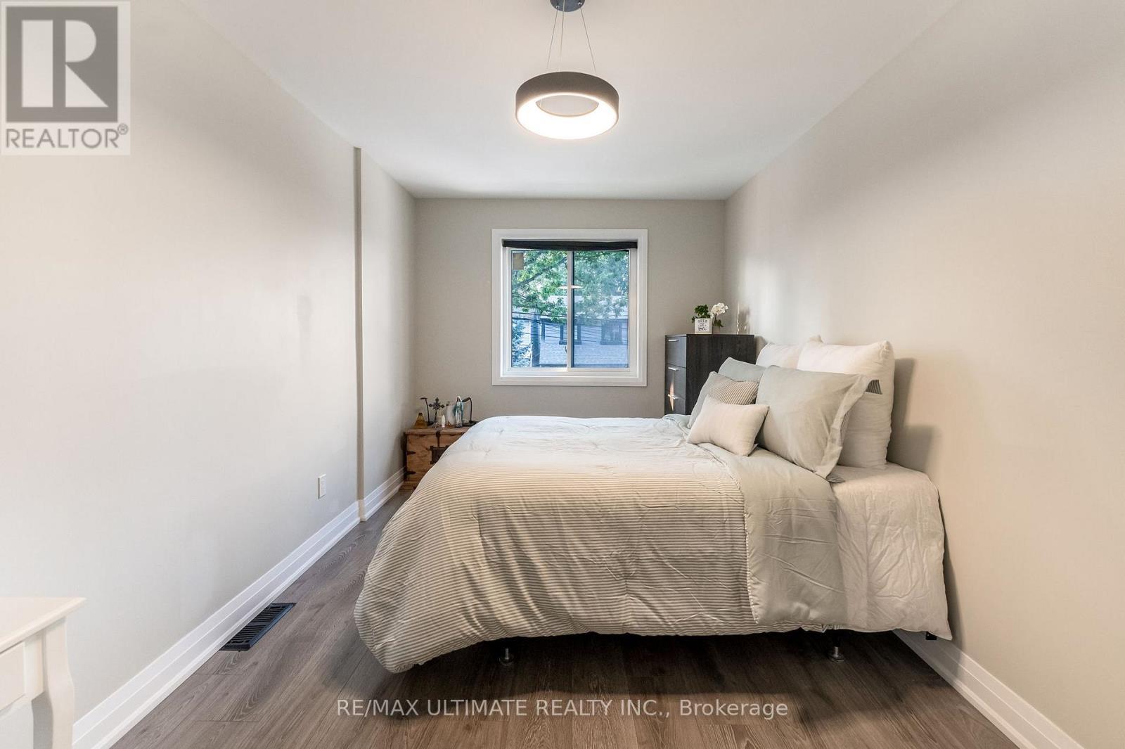 Primary Bdrm features modern finishes - 47 Mahoney Avenue, Toronto, ON - Indoor Photo Showing Bedroom