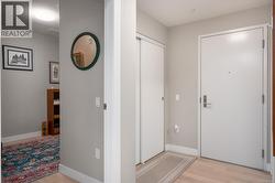 Foyer with light wood-style flooring -
