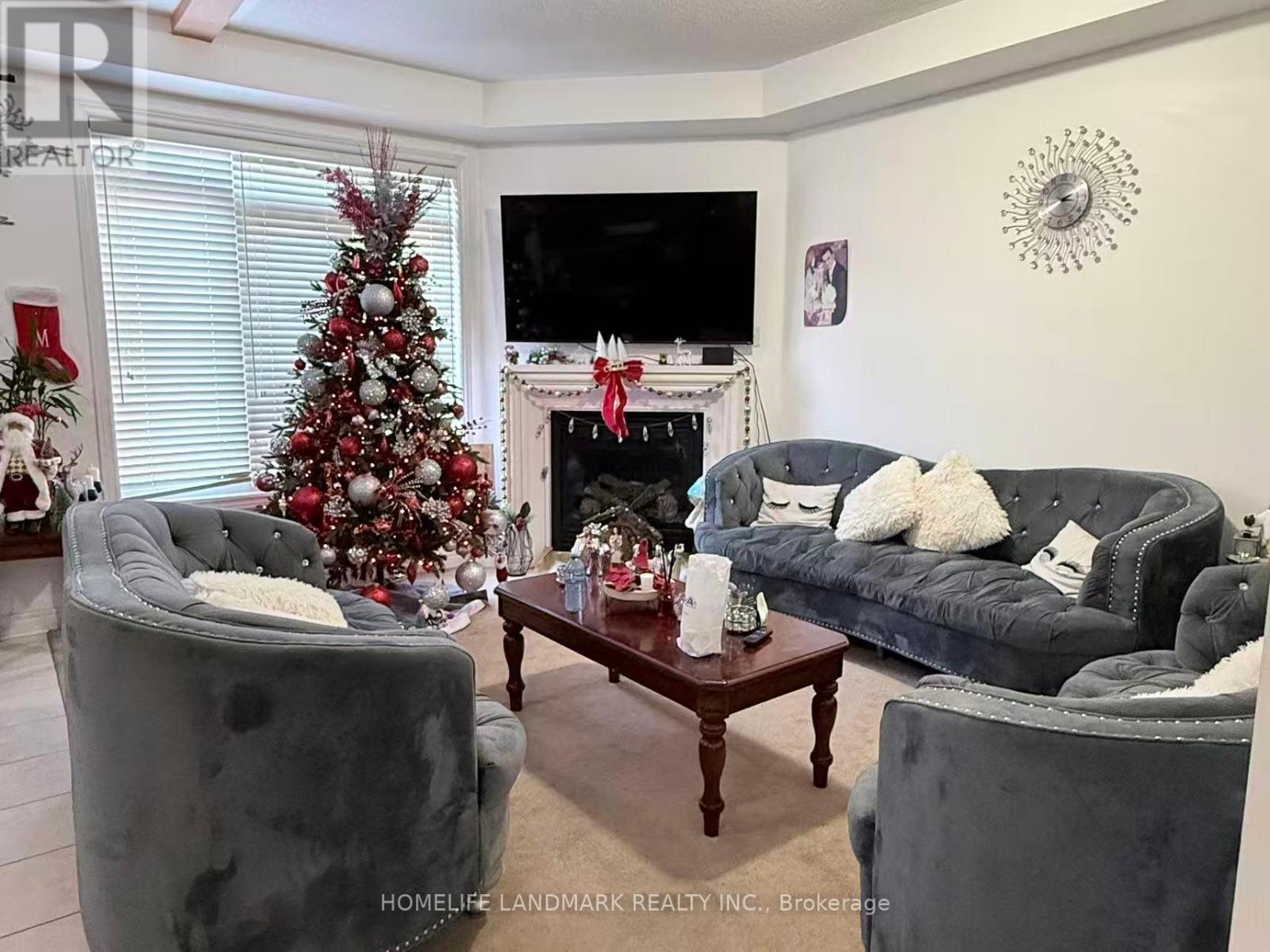 15 Sleightholme Crescent, Brampton, ON - Indoor Photo Showing Living Room With Fireplace