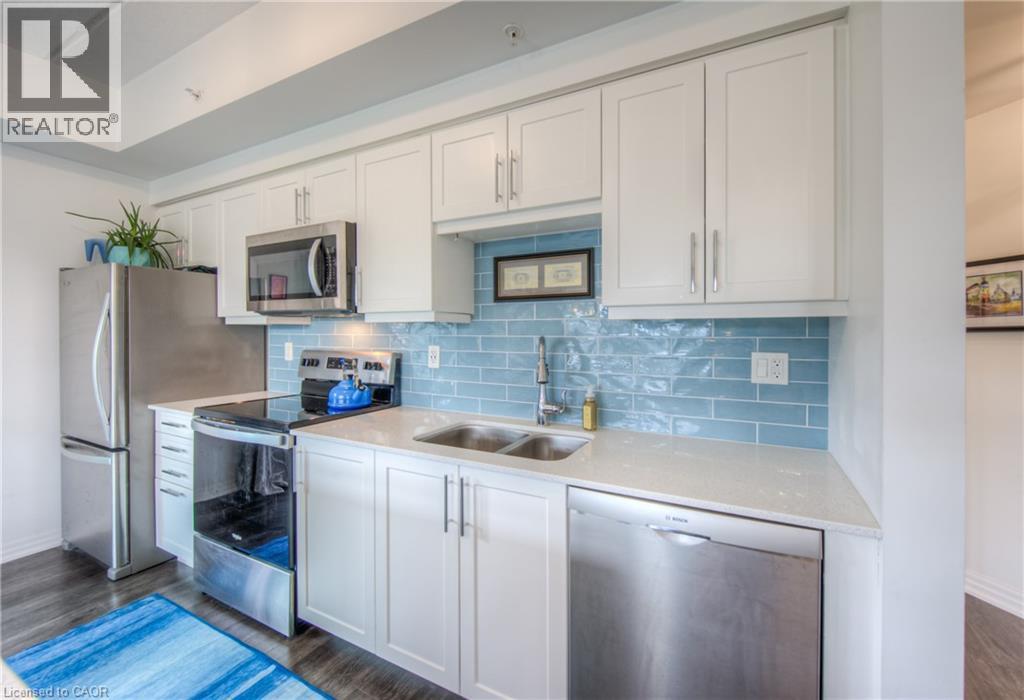 195 Commonwealth Street Unit# 213, Kitchener, ON - Indoor Photo Showing Kitchen With Double Sink