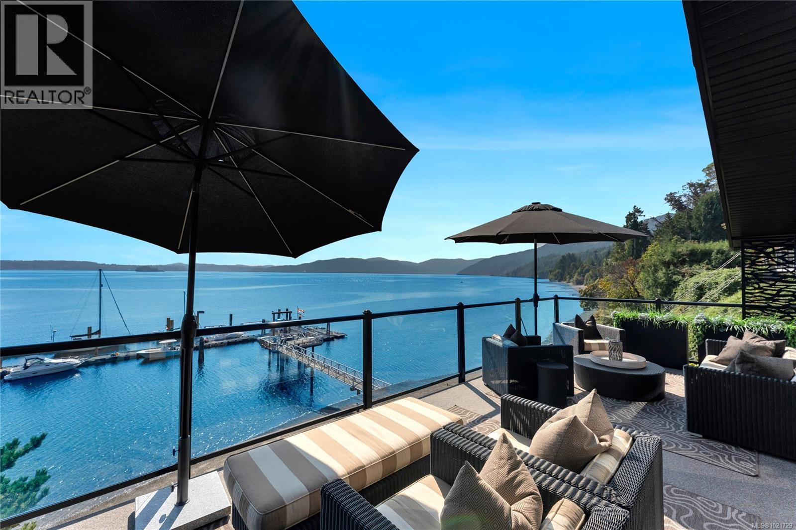 Exceptional ocean front views from both upper and lower decks - 4 1723 Sandy Beach Rd, Mill Bay, BC - Outdoor With Body Of Water With Deck Patio Veranda With Exterior