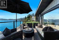 Generous upper deck offers 180-degree water views -