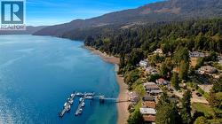 Aerial view of a water and mountain view -