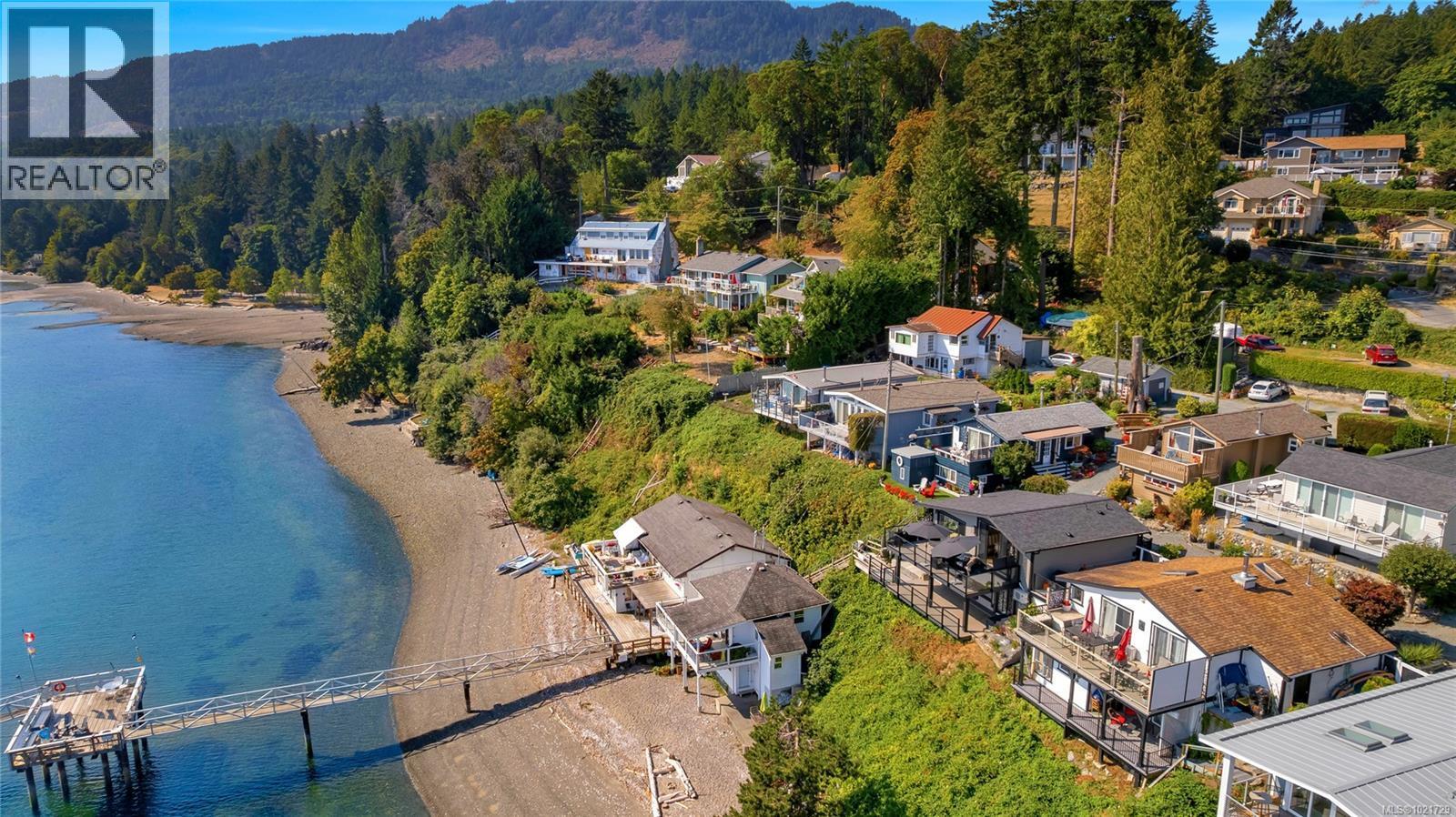 Aerial view - 4 1723 Sandy Beach Rd, Mill Bay, BC - Outdoor With Body Of Water With View
