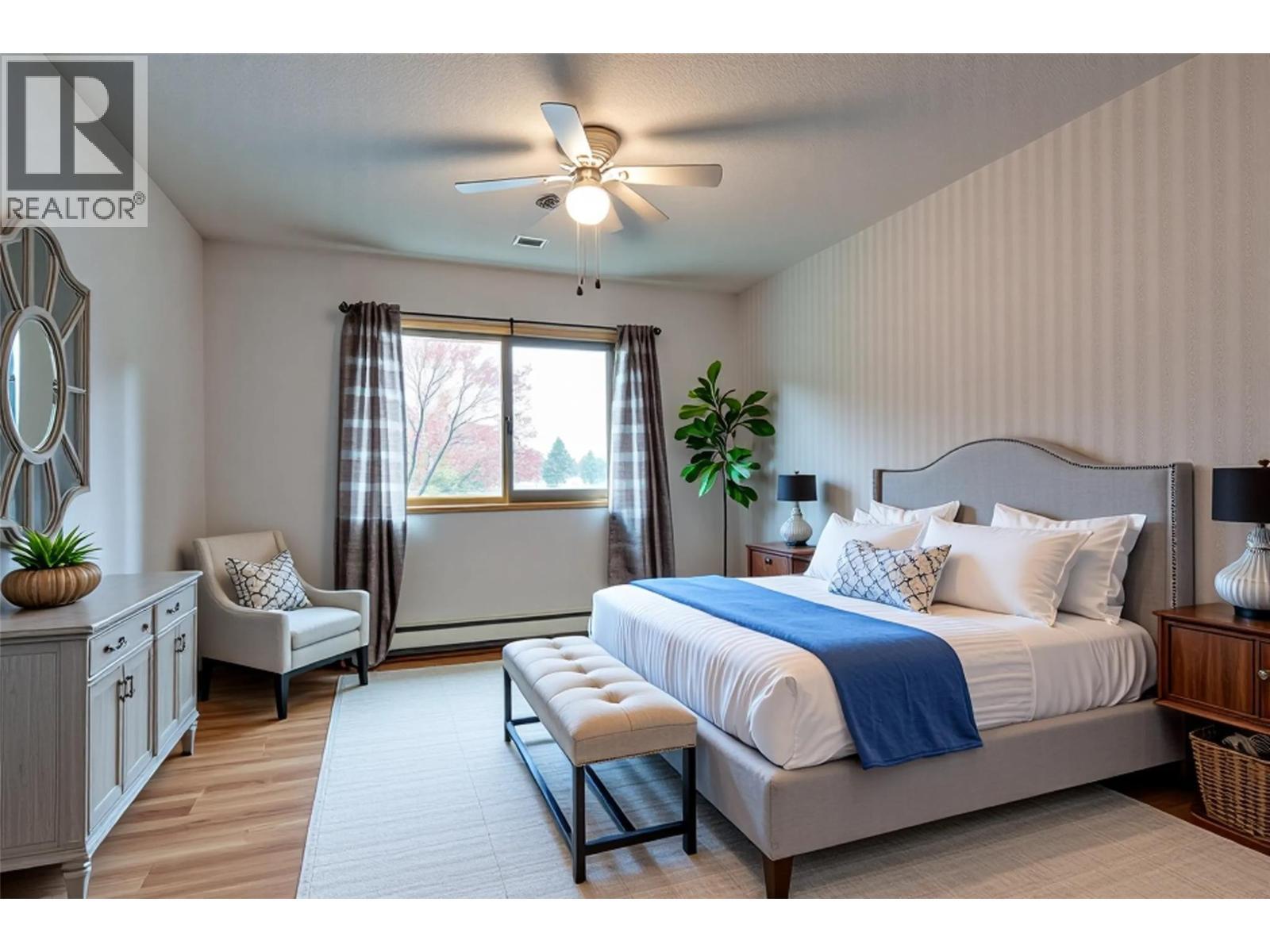 Virtually staged - 2110 Hoy Street Unit# 314, Kelowna, BC - Indoor Photo Showing Bedroom