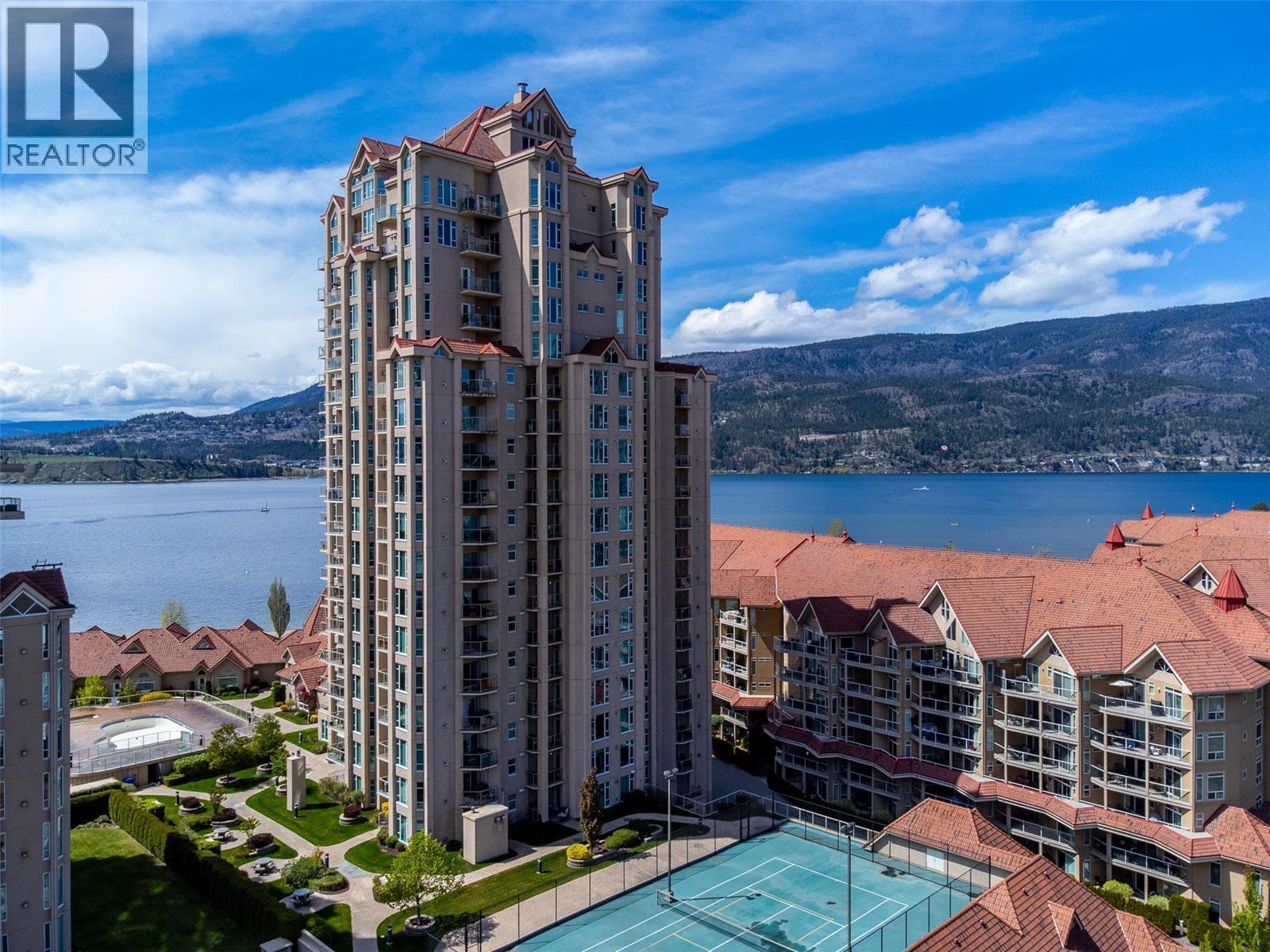 1128 Sunset Drive Unit# 401, Kelowna, BC - Outdoor With Body Of Water With Facade