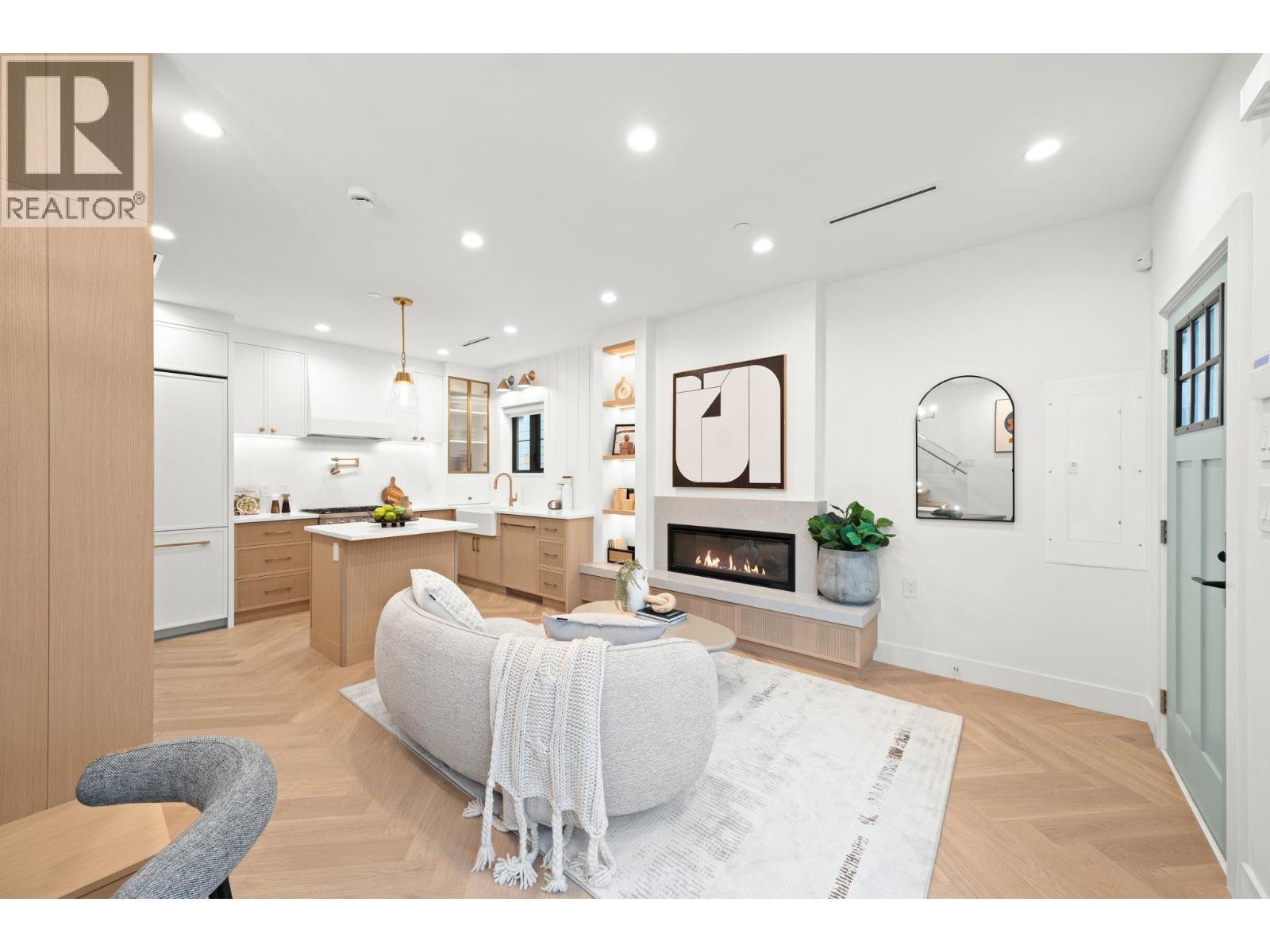 1 2791 W 21St Avenue, Vancouver, BC - Indoor Photo Showing Living Room With Fireplace