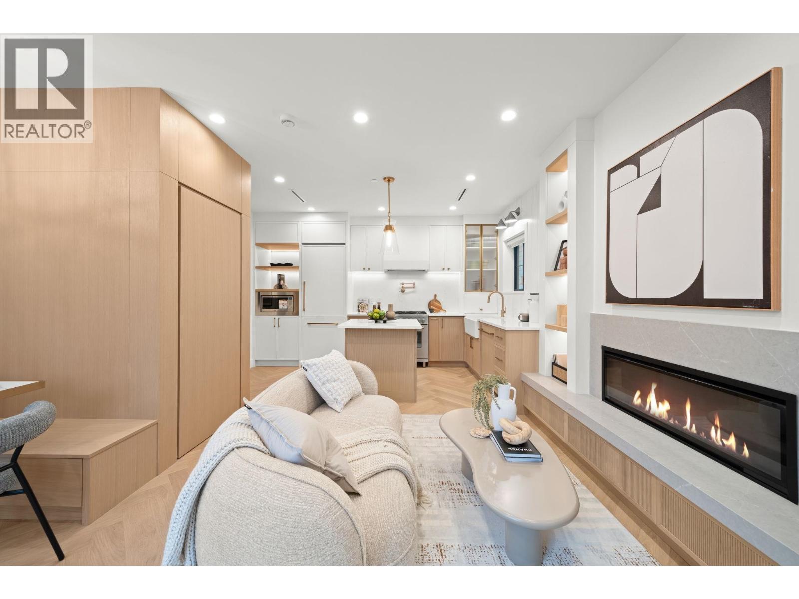 1 2791 W 21St Avenue, Vancouver, BC - Indoor Photo Showing Living Room With Fireplace