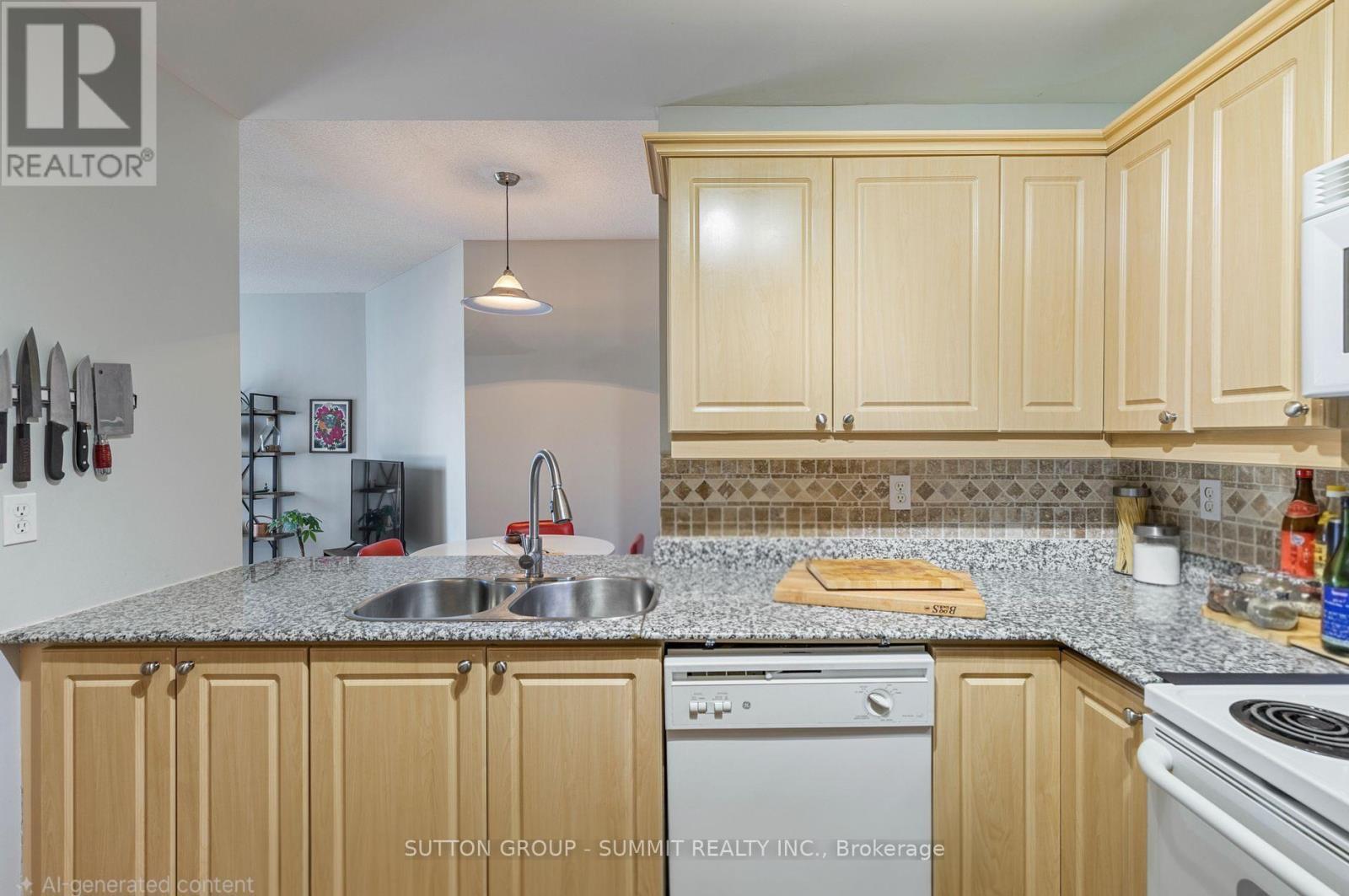 411 - 135 James Street S, Hamilton, ON - Indoor Photo Showing Kitchen With Double Sink