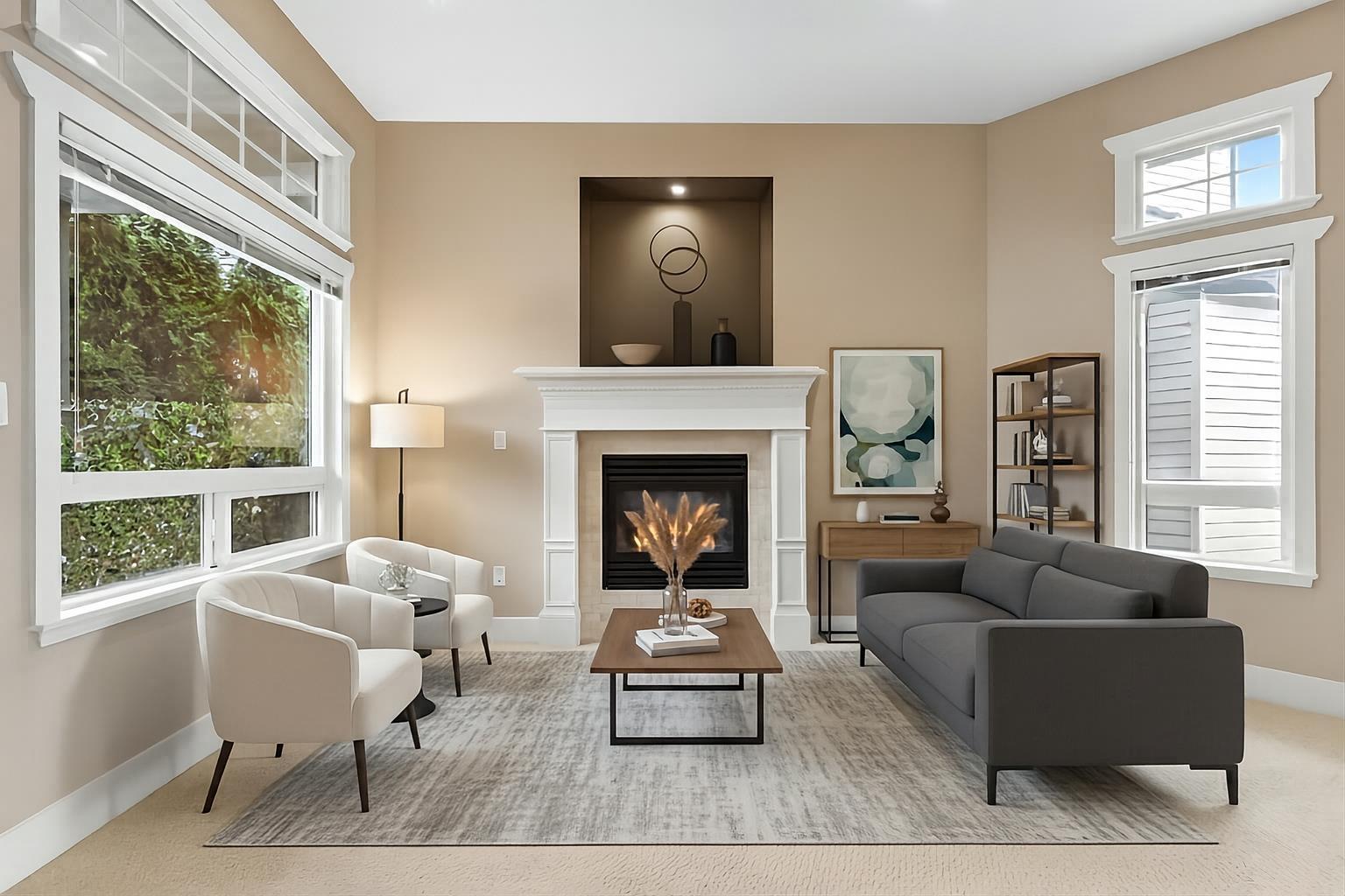 15072 61B Avenue, Surrey, BC - Indoor Photo Showing Living Room With Fireplace