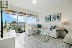 View of living area and balcony -