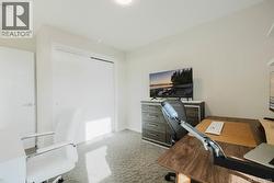 Office area with carpet flooring -