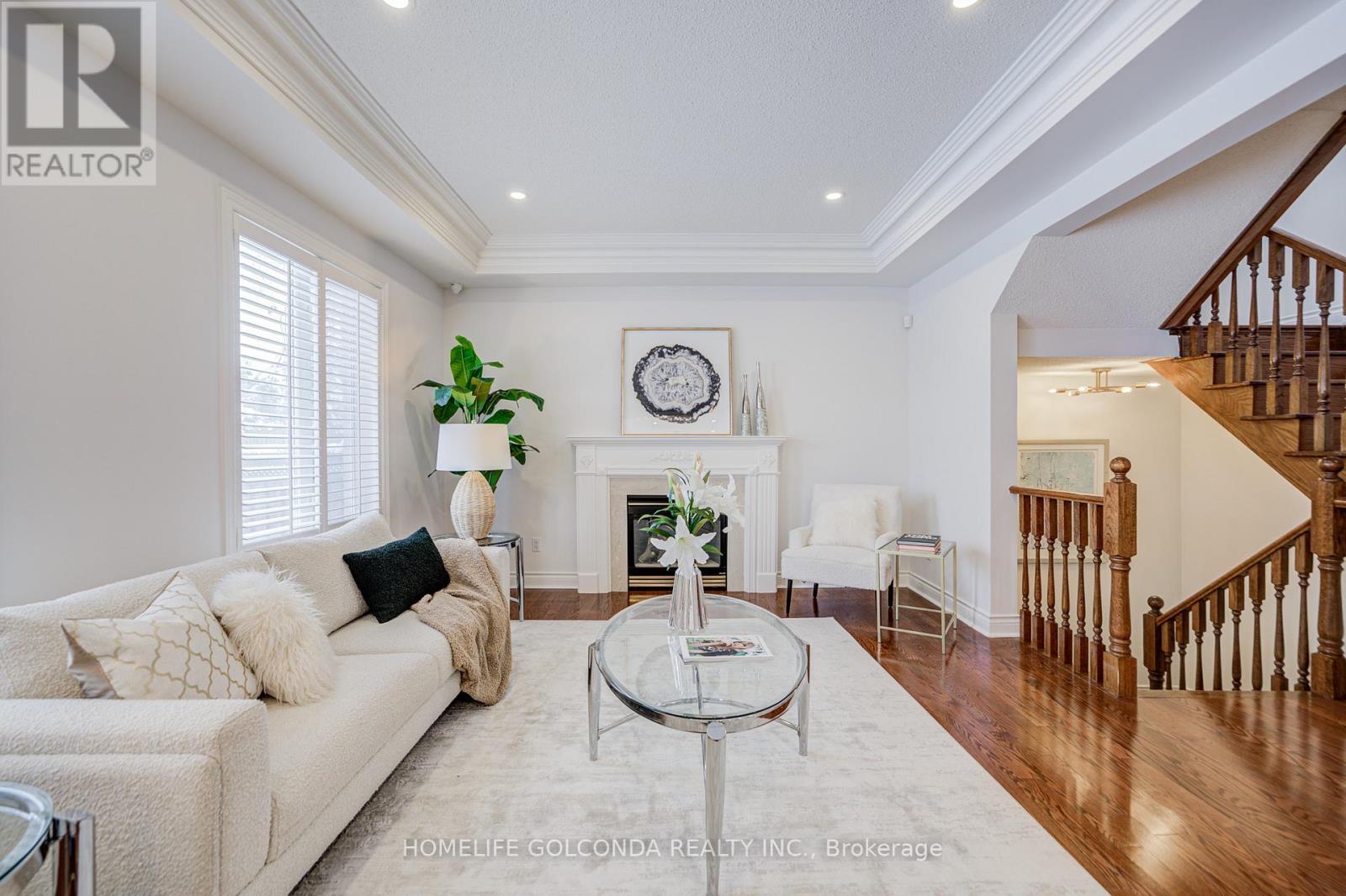 34 Odessa Crescent, Markham, ON - Indoor Photo Showing Living Room With Fireplace