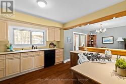 Built in gas oven/stove top. -