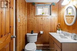 Lower level bathroom with shower. -