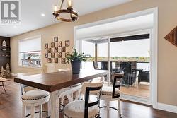 Dining area patio doors -