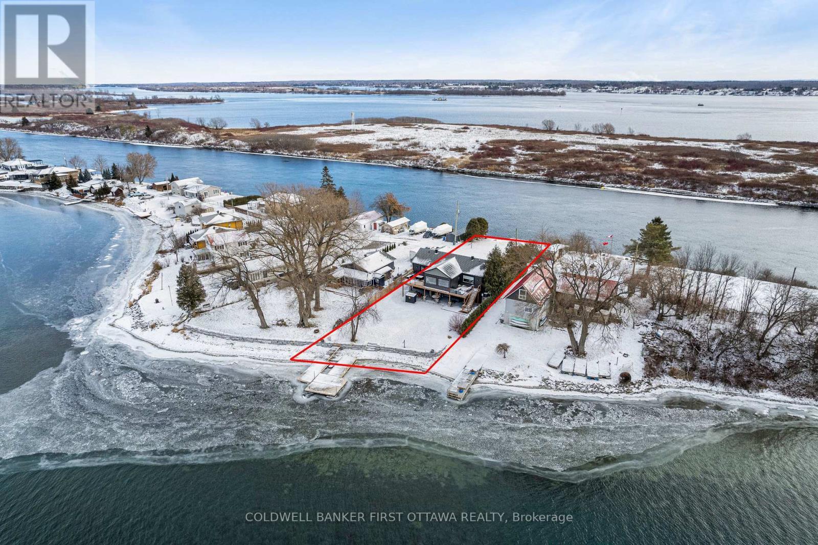 Home has two waterfronts, each with a dock - 38 Tuttle Point Road, Edwardsburgh/Cardinal, ON - Outdoor With Body Of Water With View