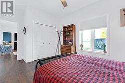 Lower level bedroom with double closet -