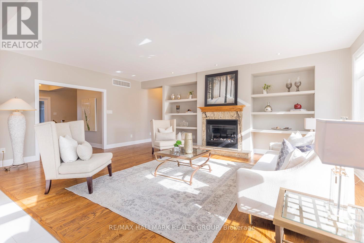 206 Cedarstone Street, Ottawa, ON - Indoor Photo Showing Living Room With Fireplace