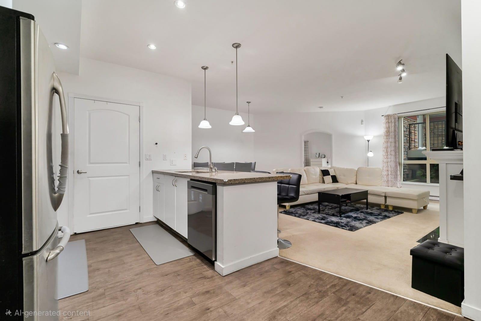 114 33485 South Fraser Way, Abbotsford, BC - Indoor Photo Showing Kitchen With Upgraded Kitchen