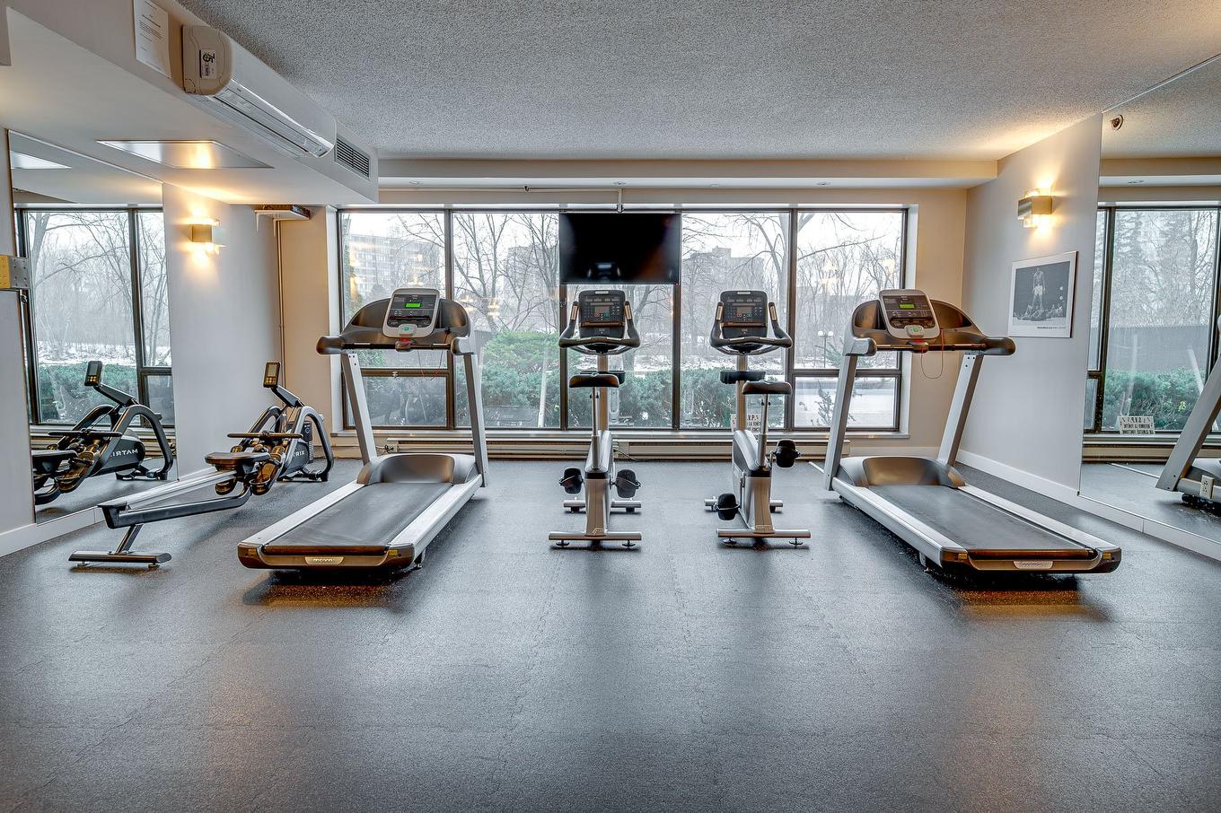 Salle d'exercice - 1005-4300 Place Des Cageux, Laval (Chomedey), QC - Indoor Photo Showing Gym Room