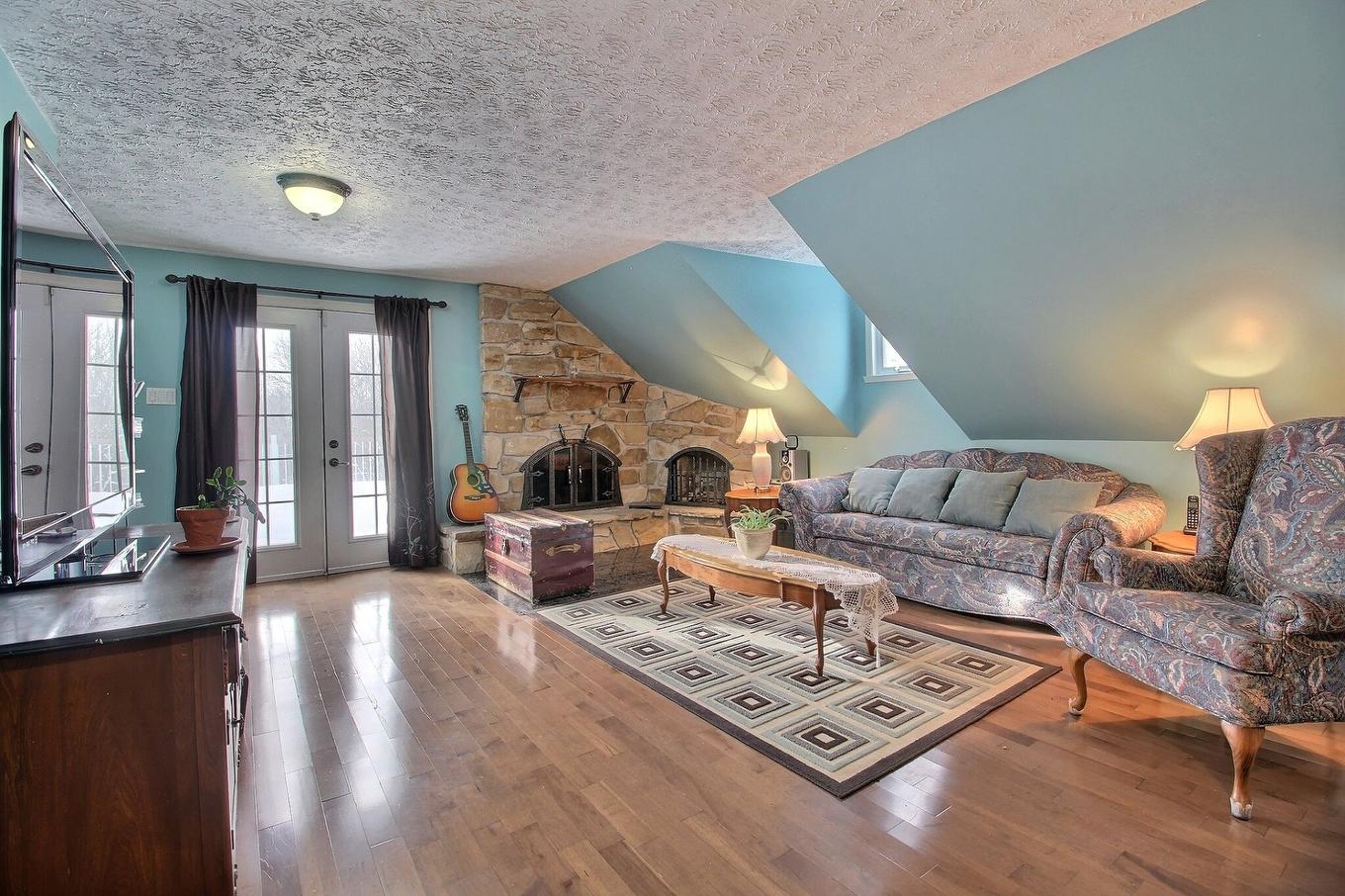 Living room - 2436 13E Rang, Orford, QC - Indoor Photo Showing Living Room With Fireplace