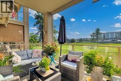 Large patio with space for furniture or outdoor cooking -