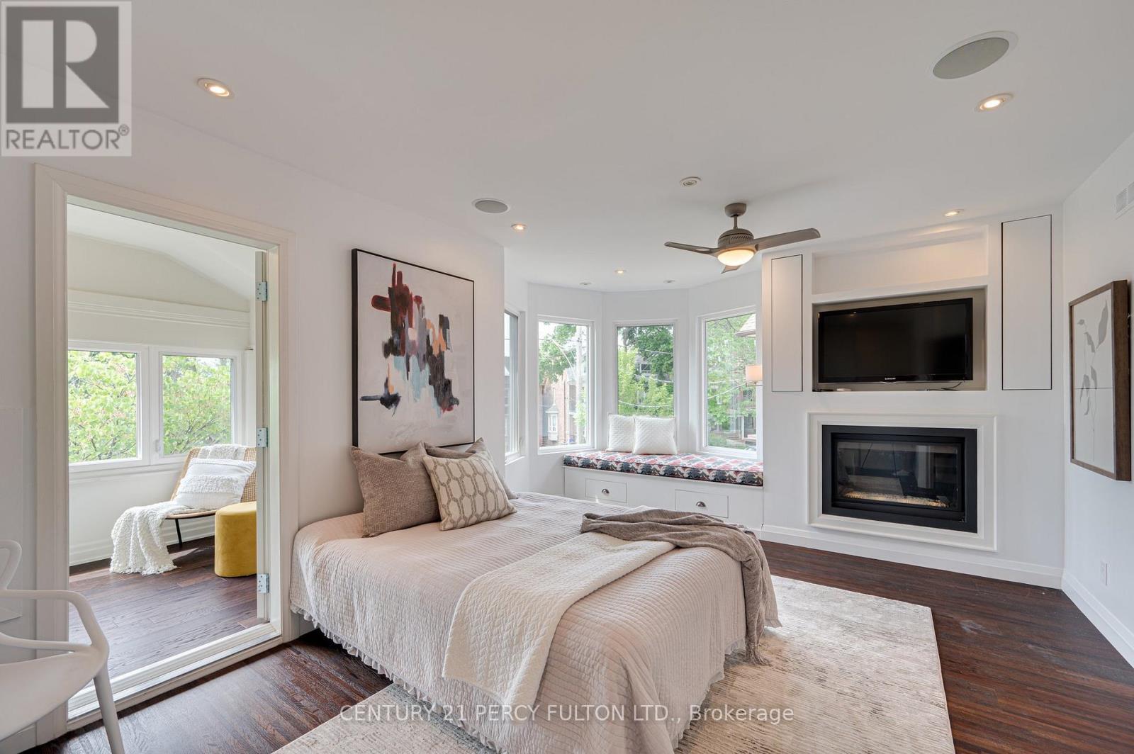 22 Columbine Avenue, Toronto, ON - Indoor Photo Showing Bedroom With Fireplace