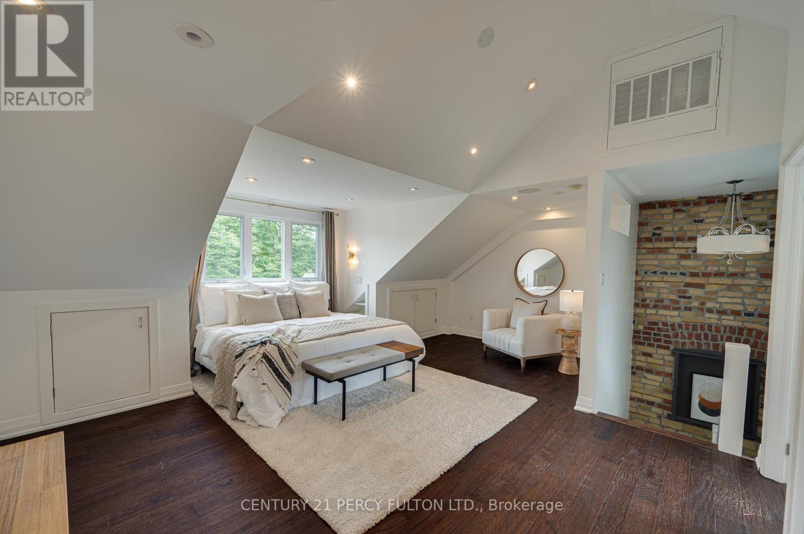 22 Columbine Avenue, Toronto, ON - Indoor Photo Showing Bedroom With Fireplace